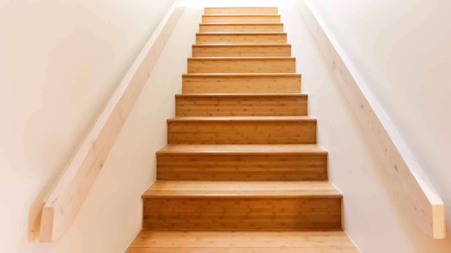 Wooden staircase and railing