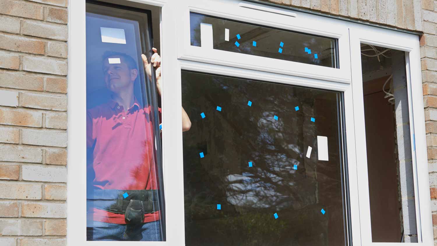 Worker installing new windows