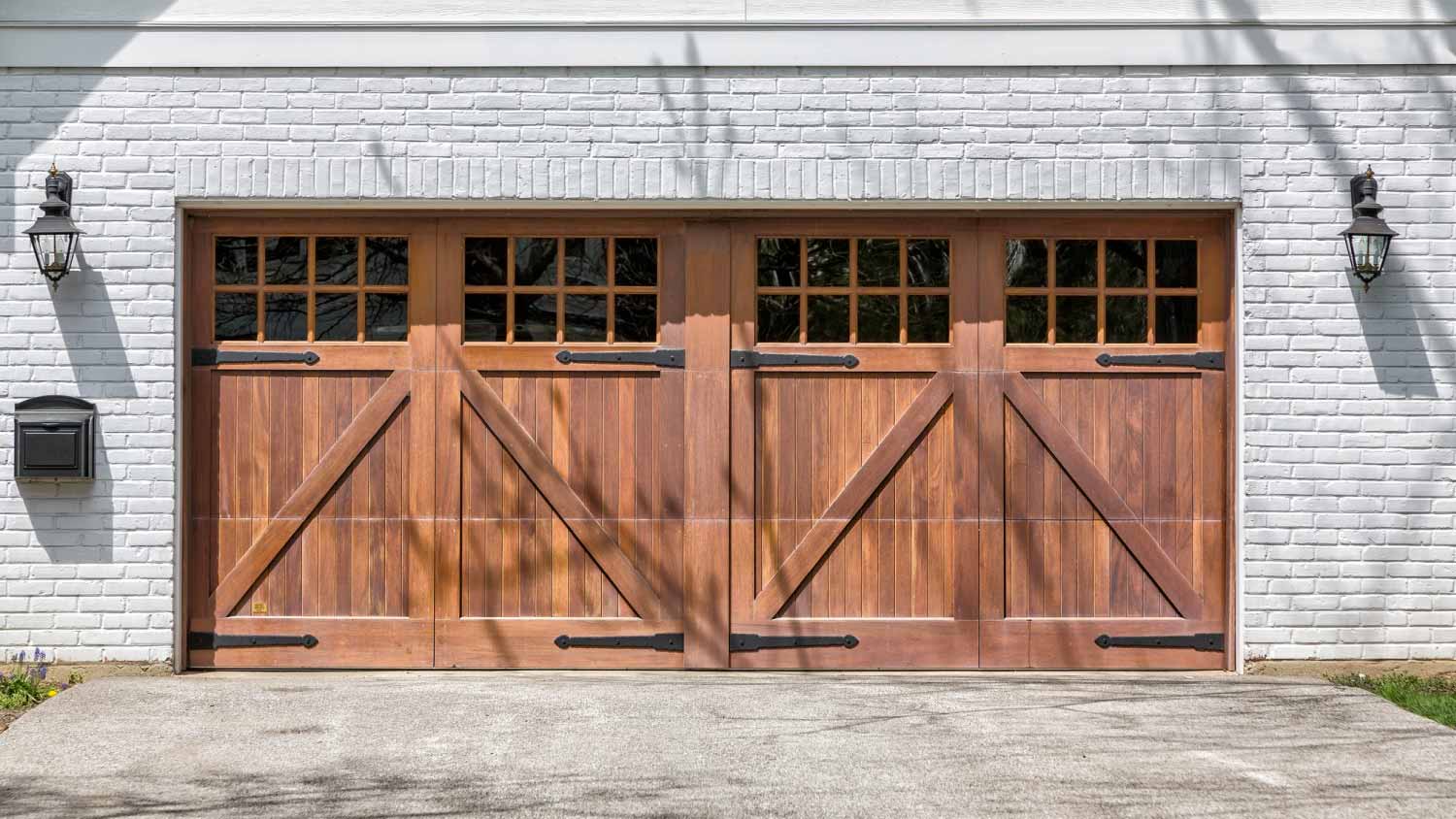 Traditional two car garage