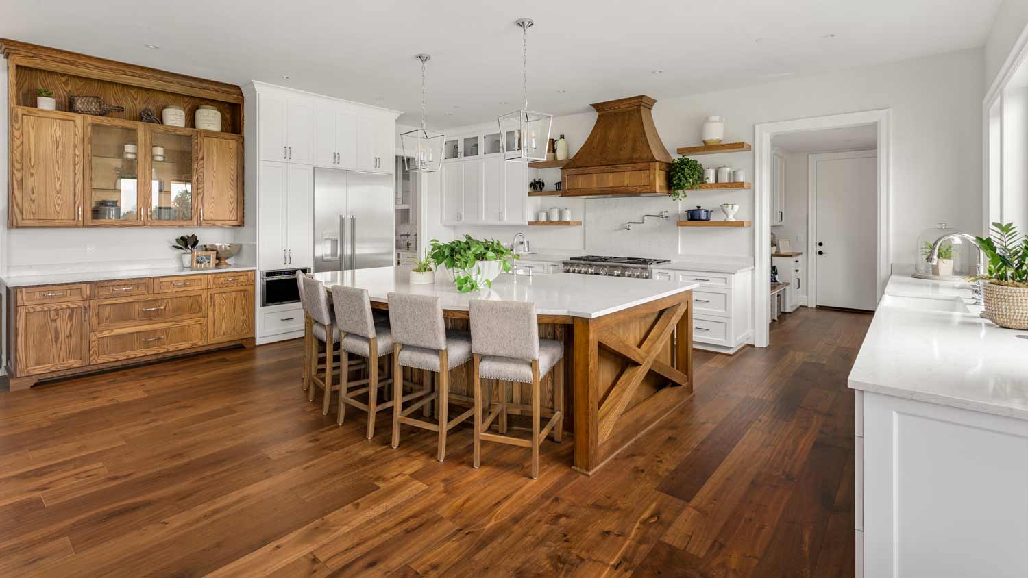 kitchen with hardwood floors