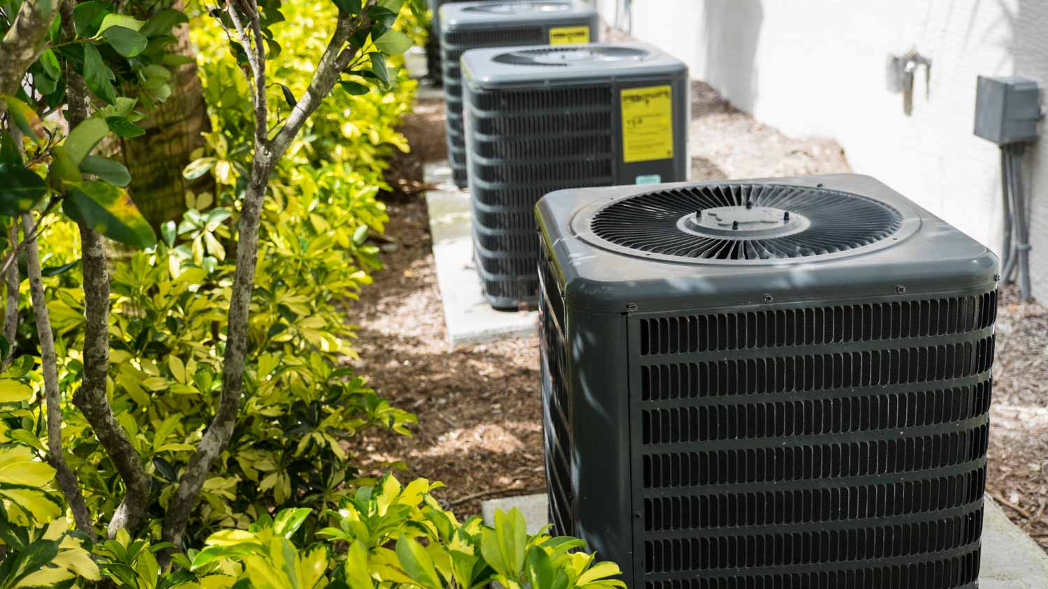 Air conditioning unit in garden