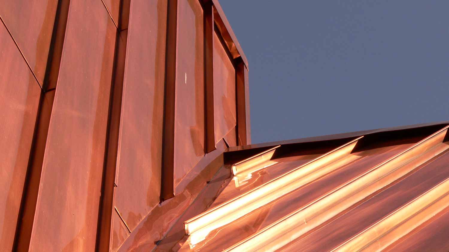 Close up copper roof