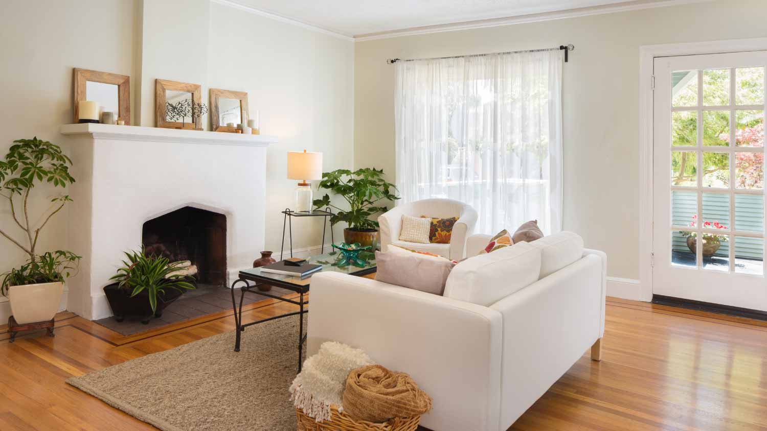 Cozy living room with fireplace