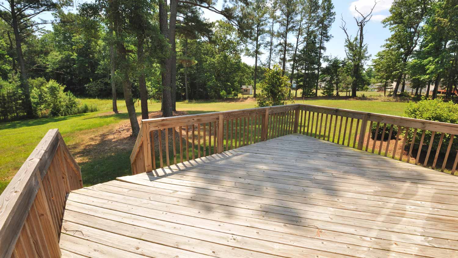 Large wooden deck