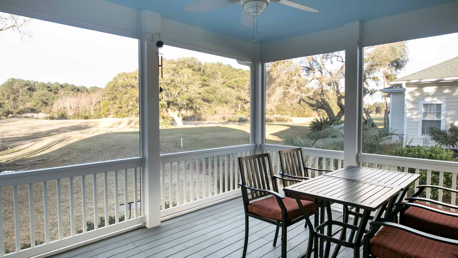 Screen porch with a view