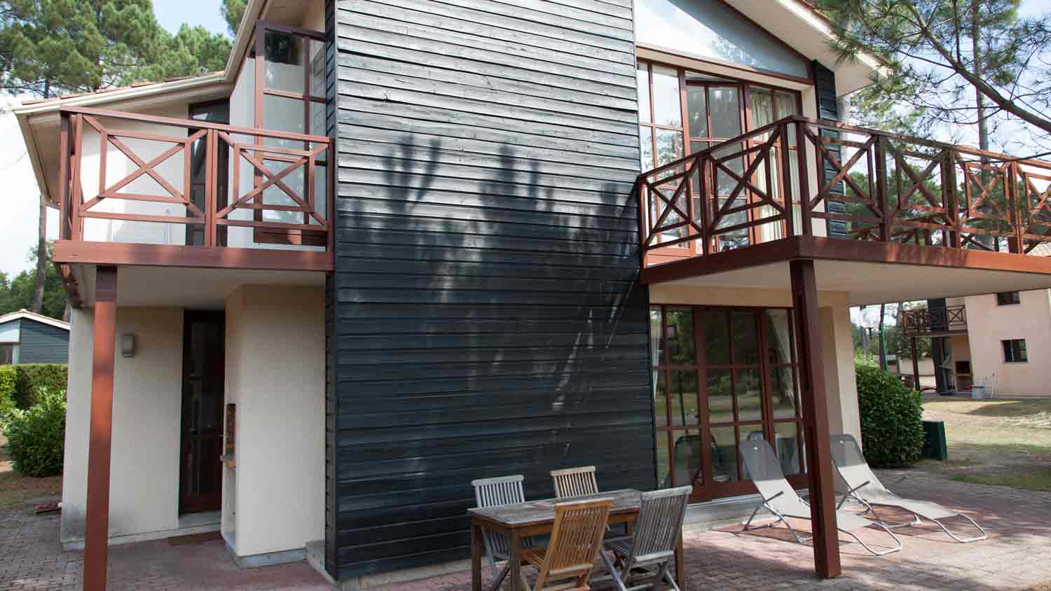 black and white siding house