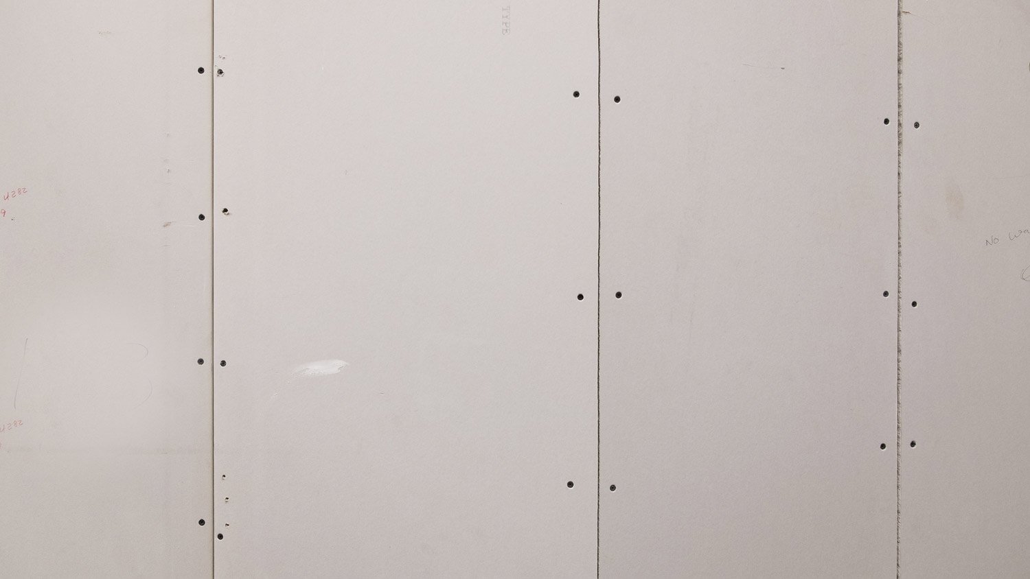 butted sheetrock with screws