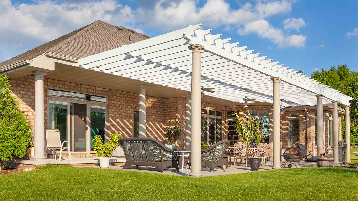 concrete patio with pergola