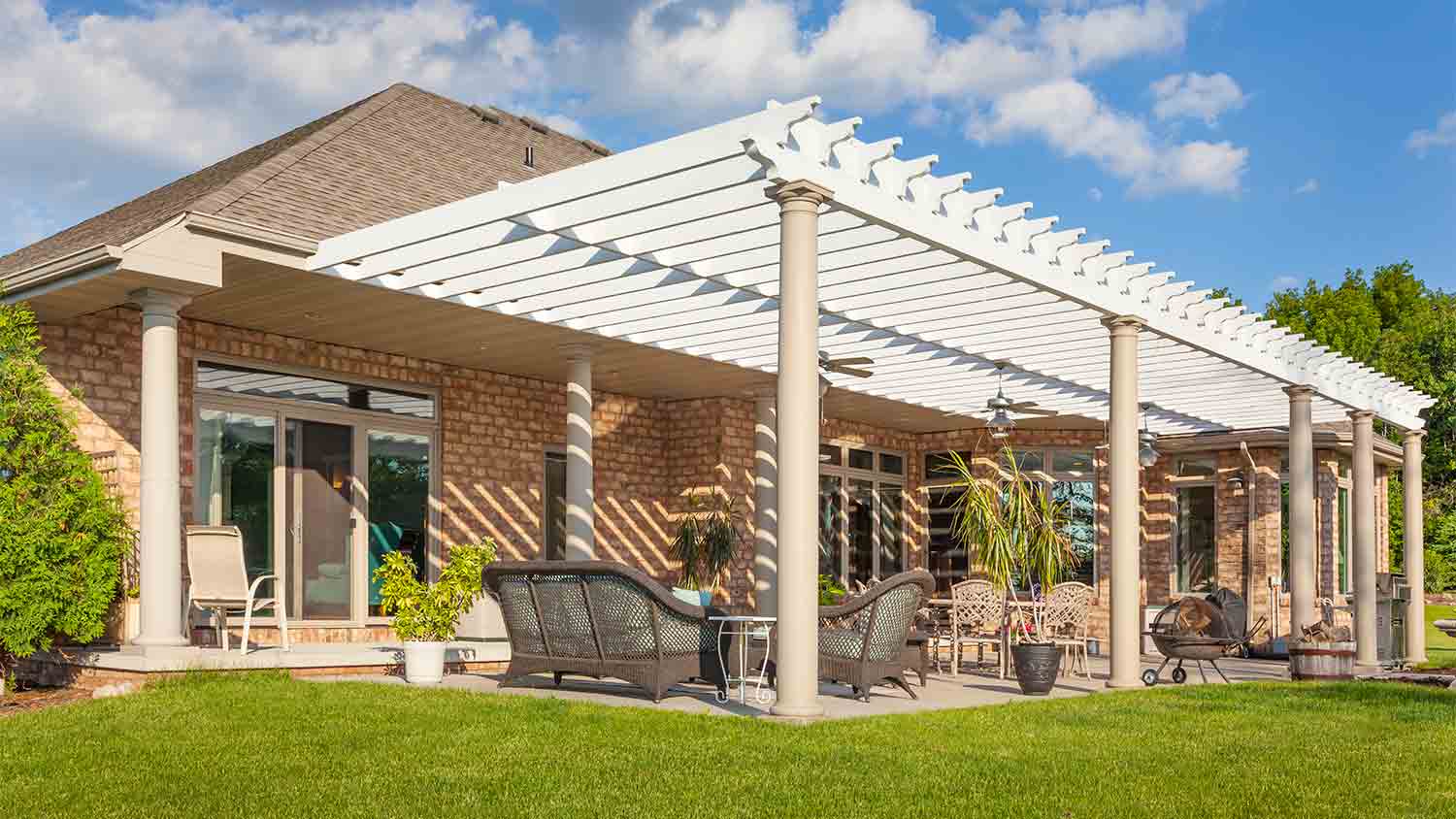 concrete patio with pergola