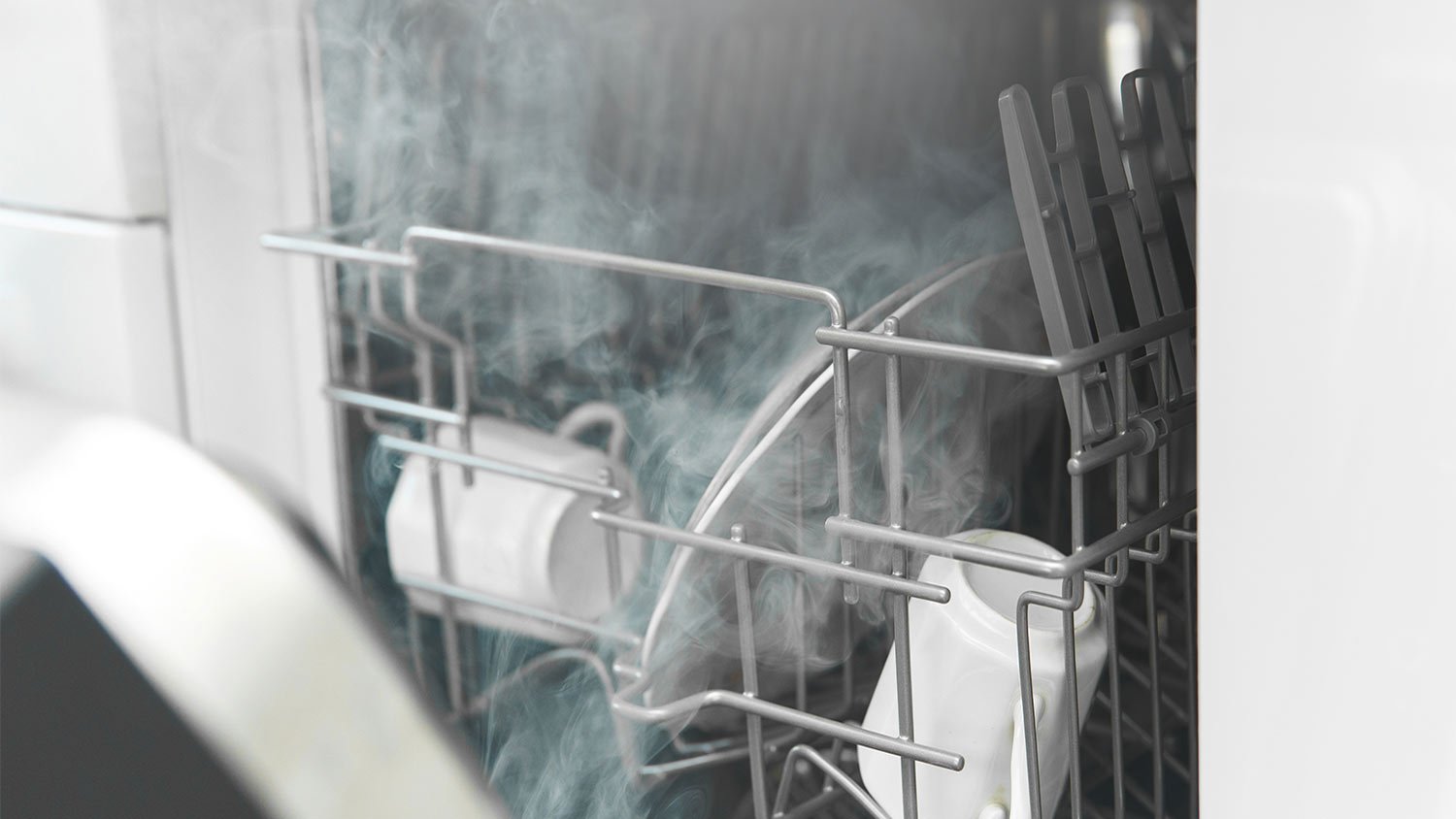 heat coming out of dishwasher