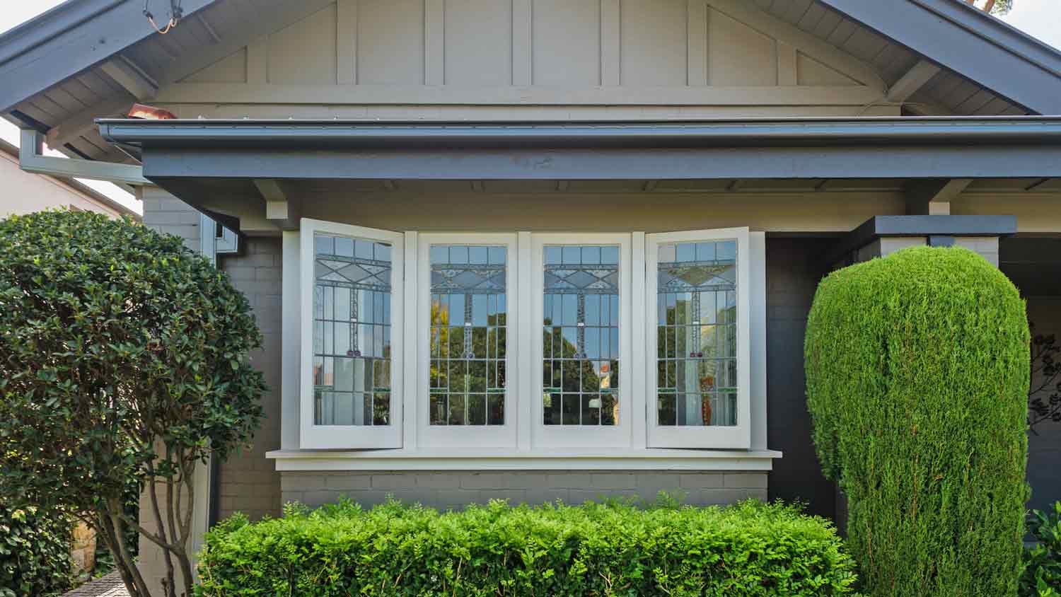 cozy bay window seat area