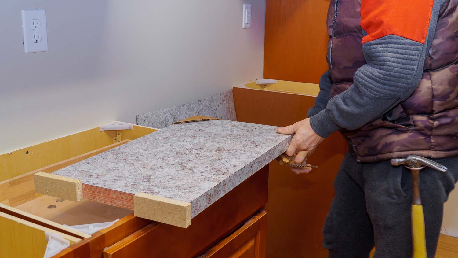 fastening kitchen counter