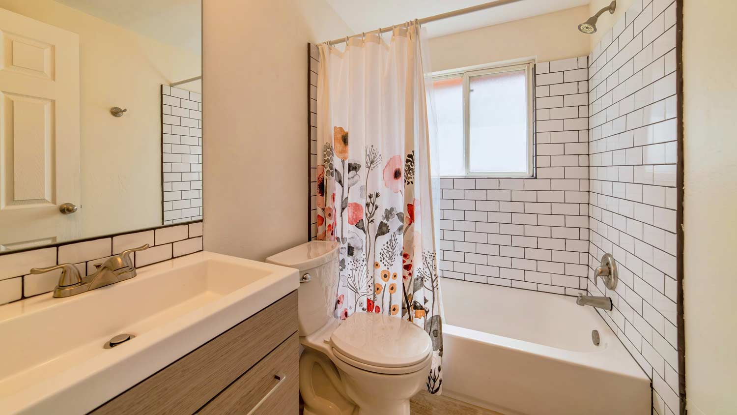 bathroom floral shower curtain