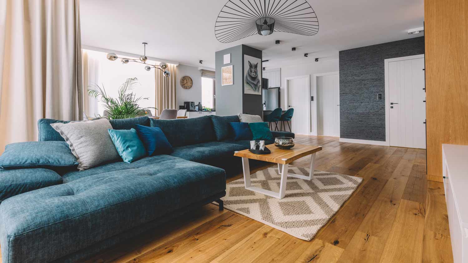 living room with hardwood floors