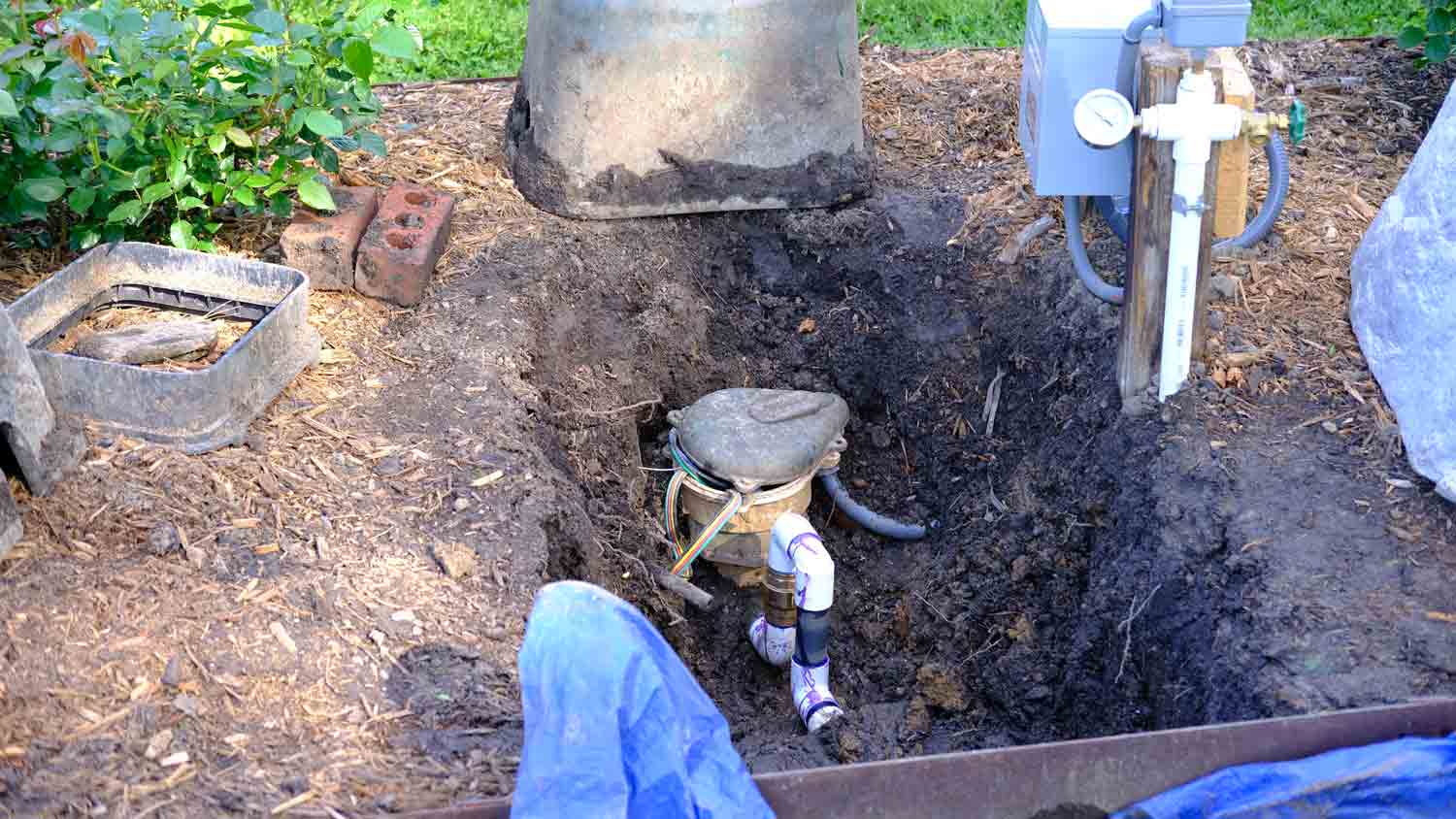 submersible well pump in ground