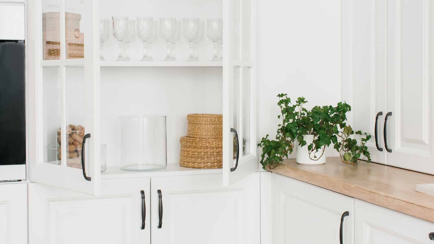 White glass cabinet