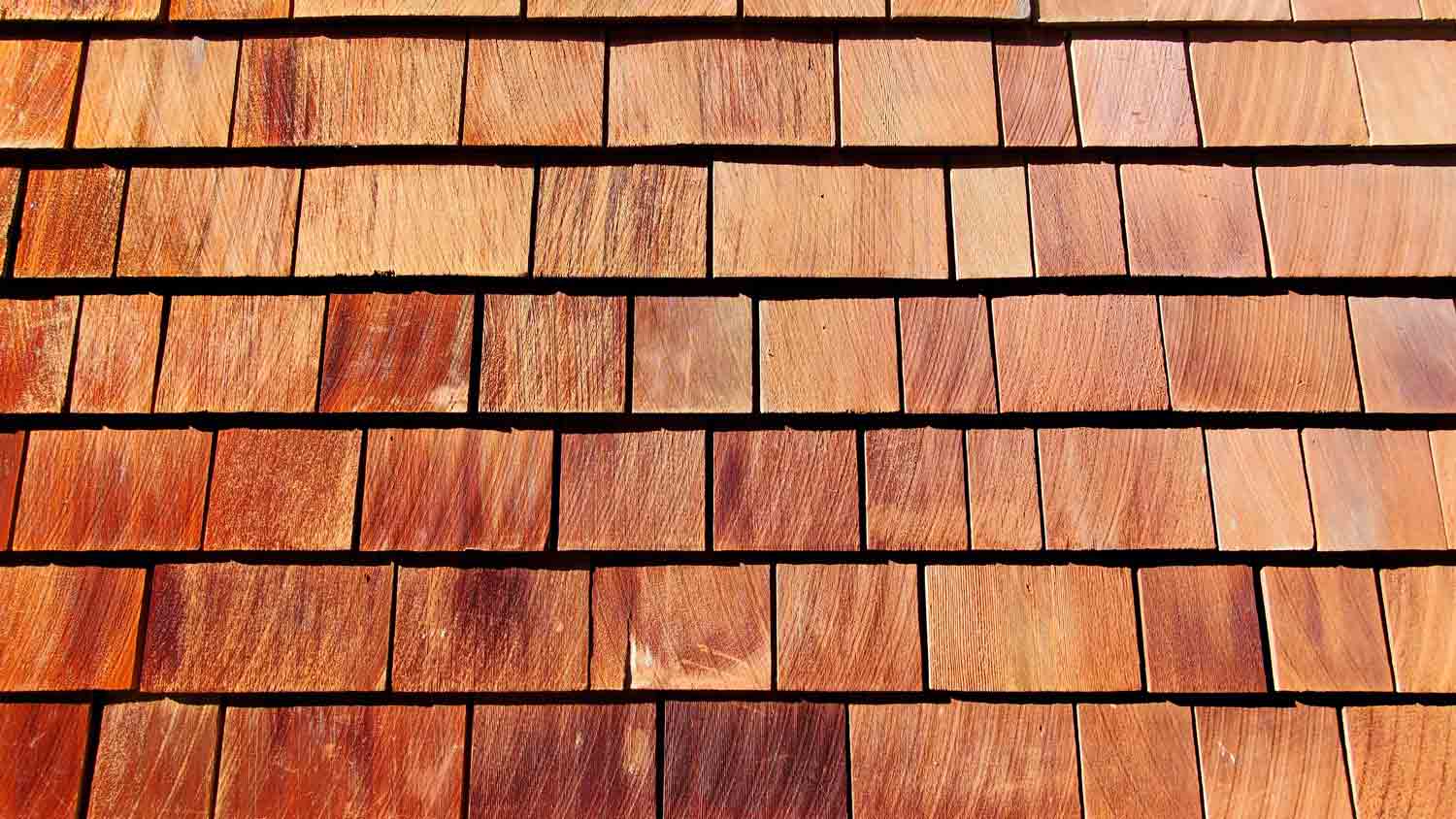 close up of wooden shingles