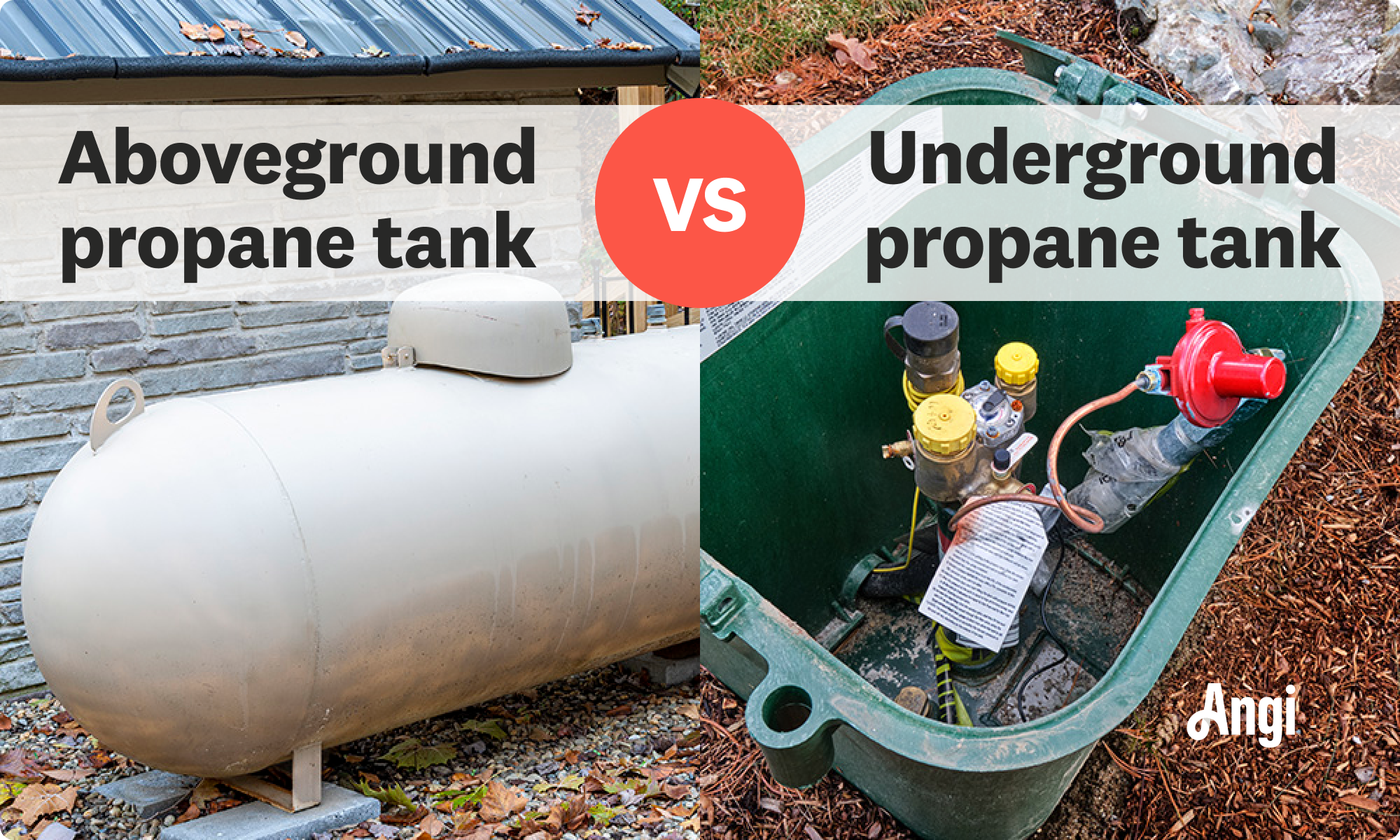 Aboveground propane tank versus underground propane tank visual comparison