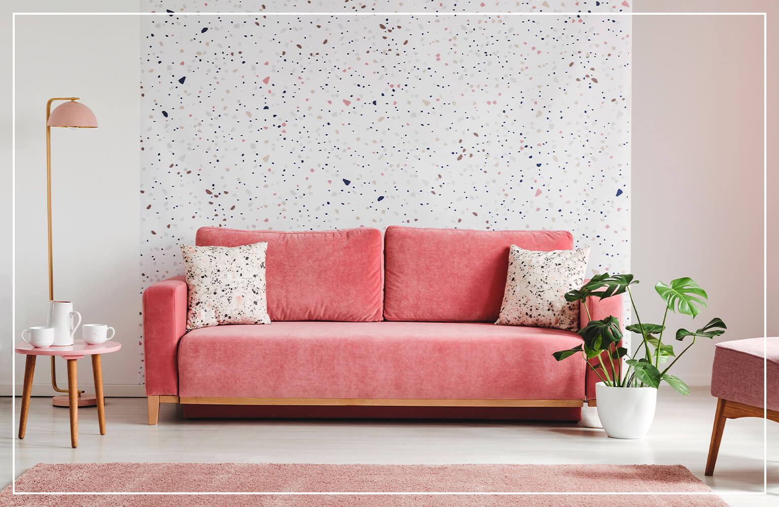 abstract paint splatter accent wall