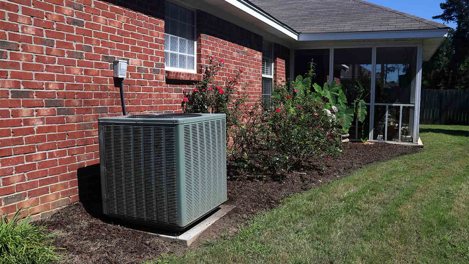 ac outside brick home