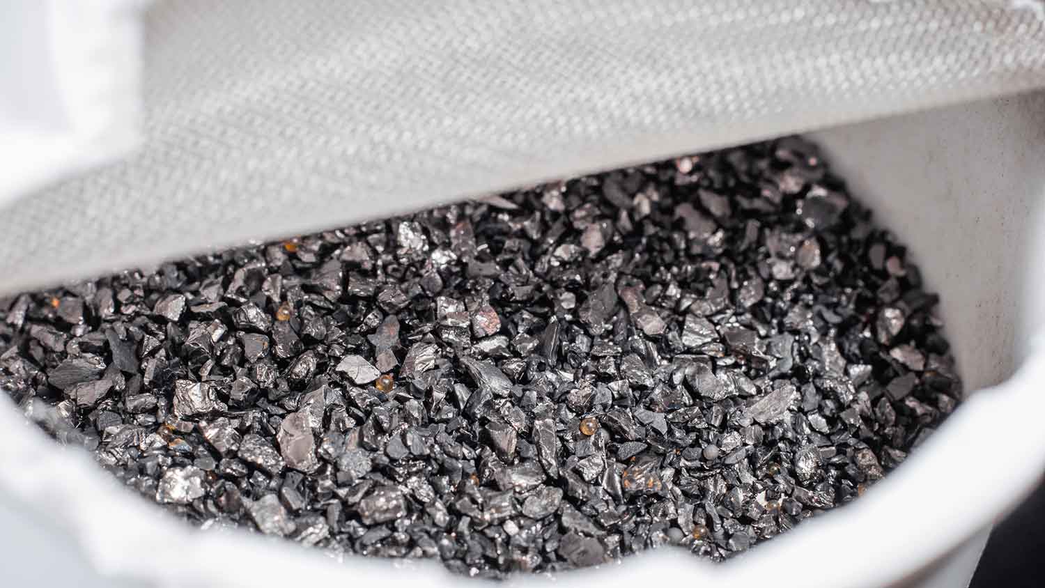 Closeup of an activated carbon filter cartridge