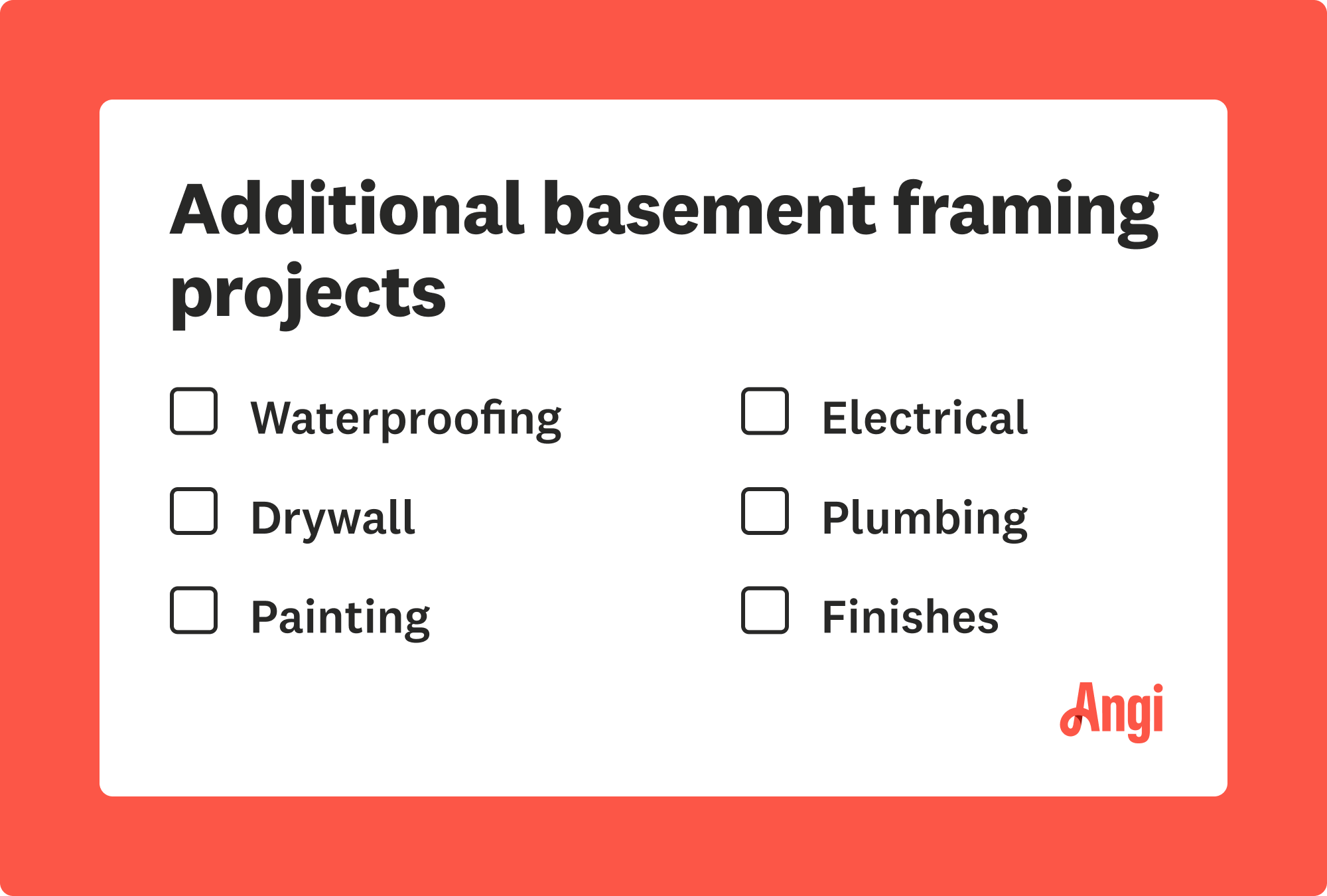 6 additional basement framing projects, including drywall and painting