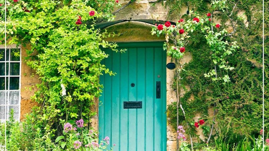 aqua color front door 