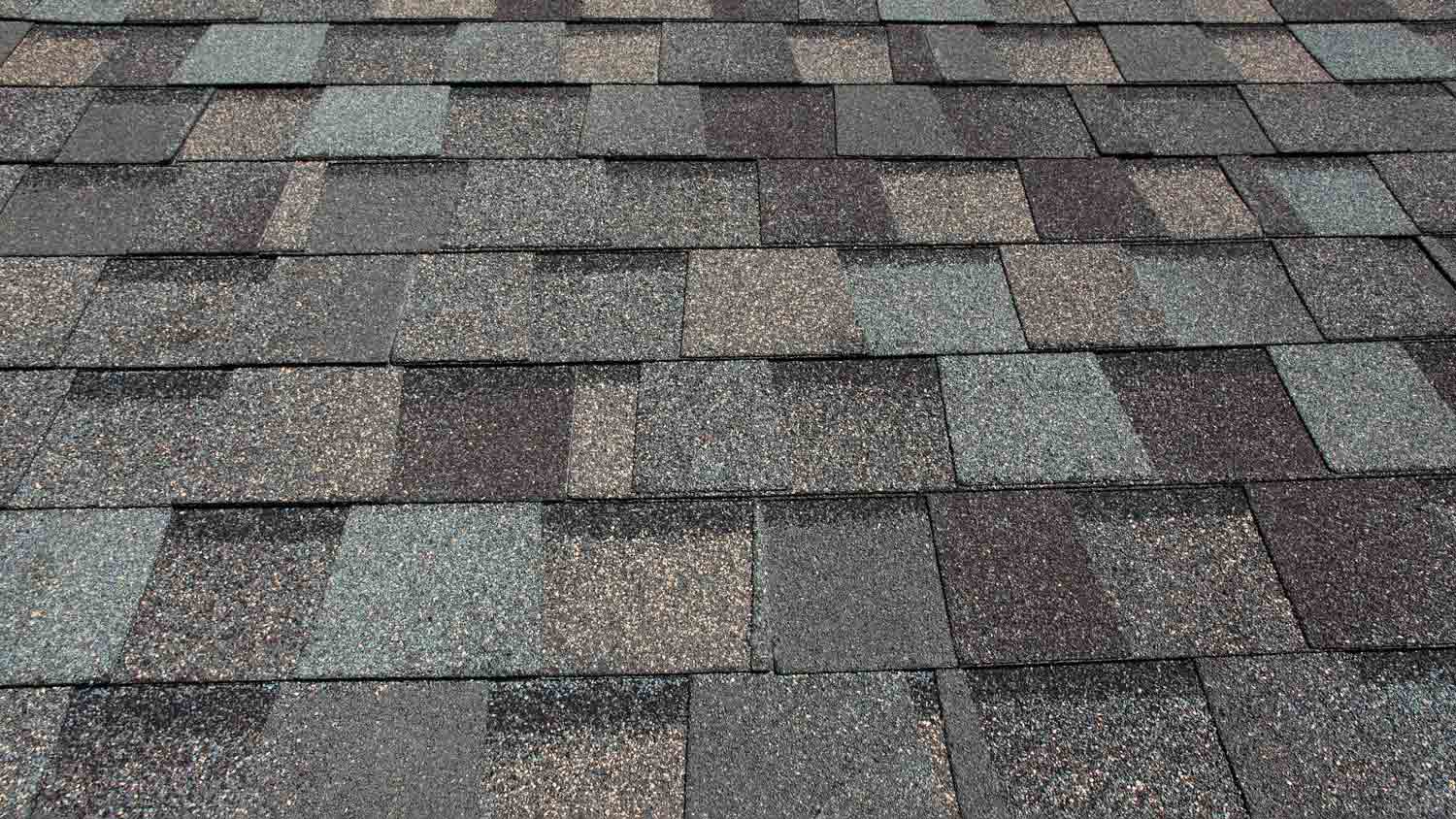 close up asphalt roof shingles