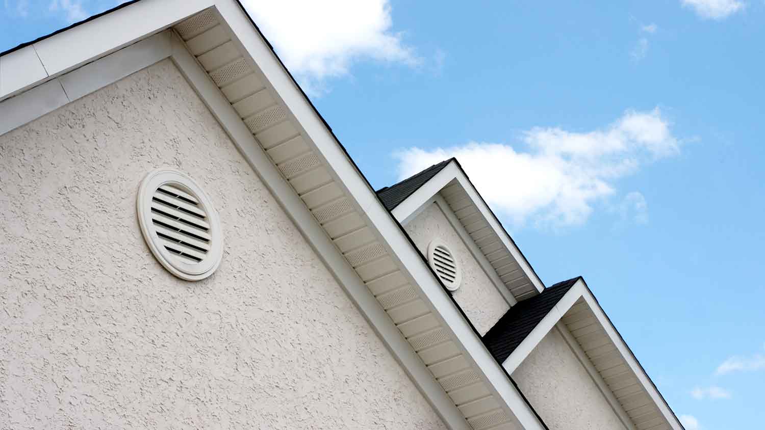 Gable vents installed near the picks of the gable roof