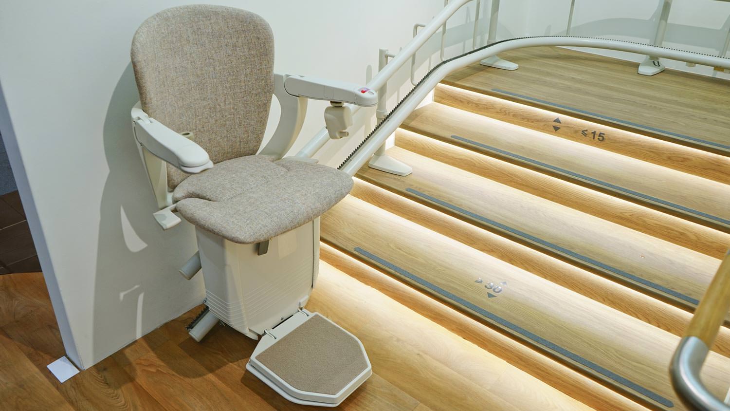 An automatic stairlift in an accessible house