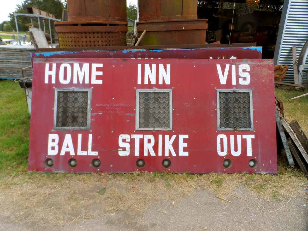 Old baseball scoreboard