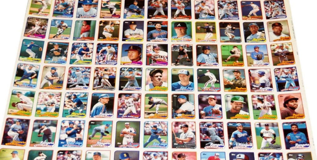 Baseball card uncut sheet