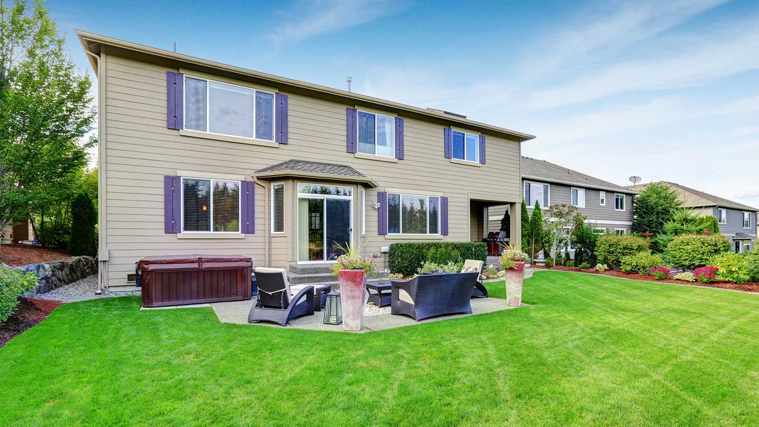 Immaculate backyard patio and landscaping