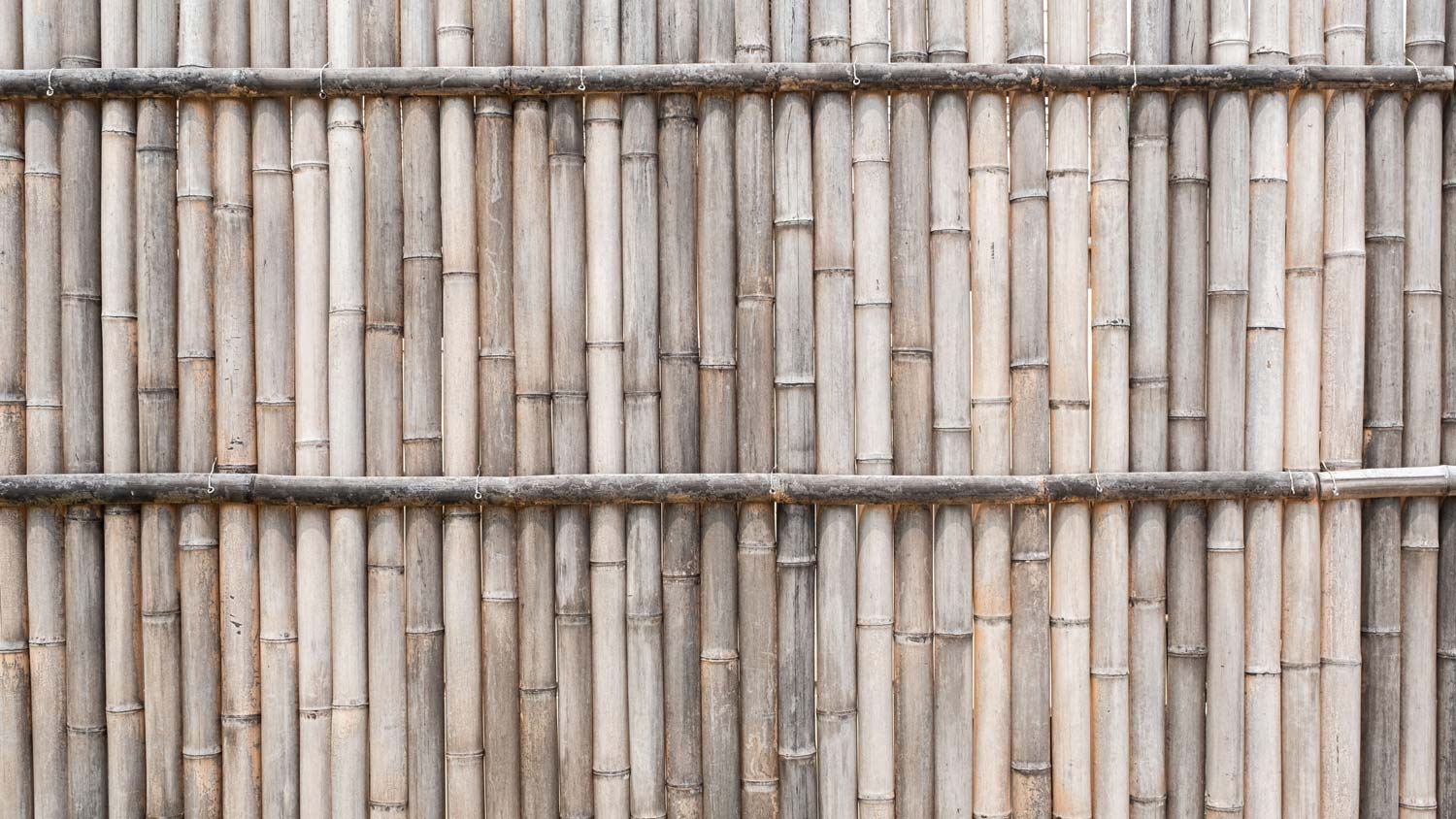 Detail of brown bamboo fence