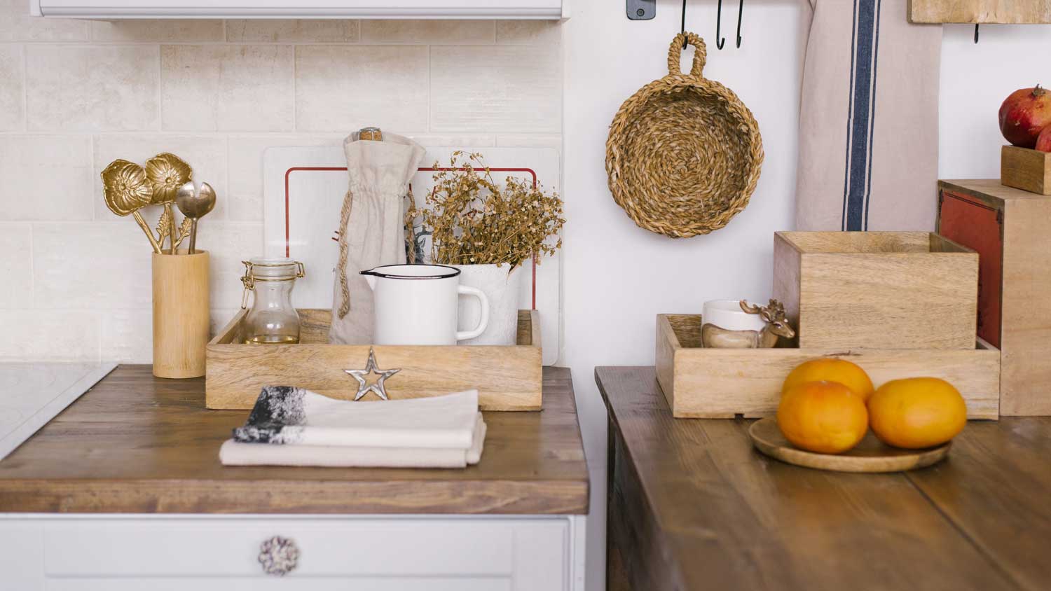 Barnwood countertops in a kitchen