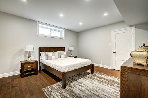 New guest bedroom in the basement of the house