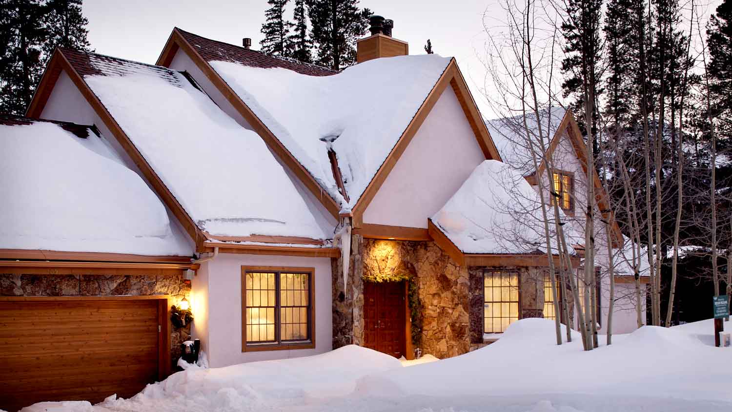 A beautiful house covered in snow