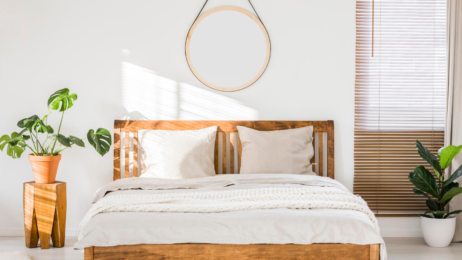 Bedroom with wooden furniture
