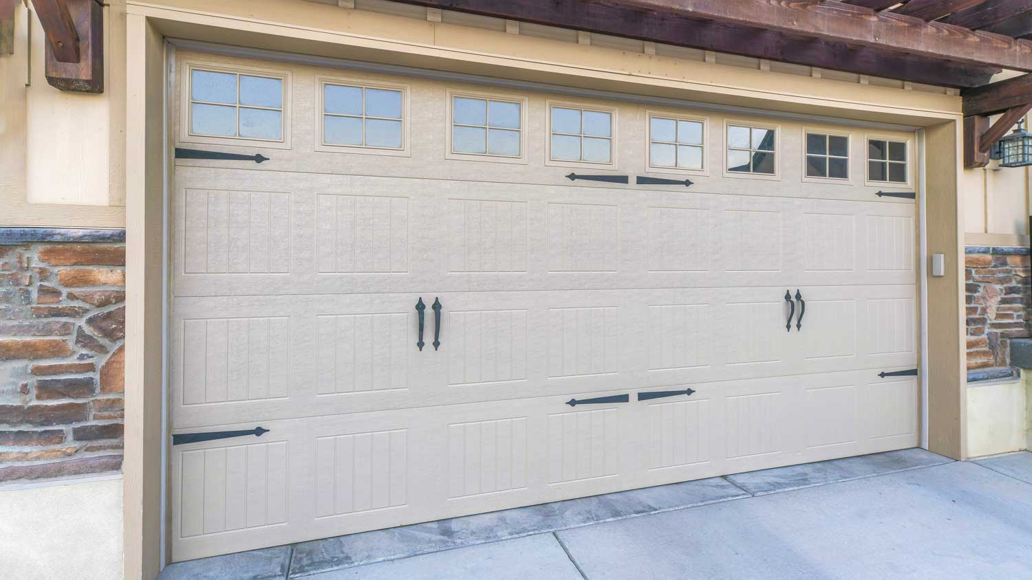 Beige garage door