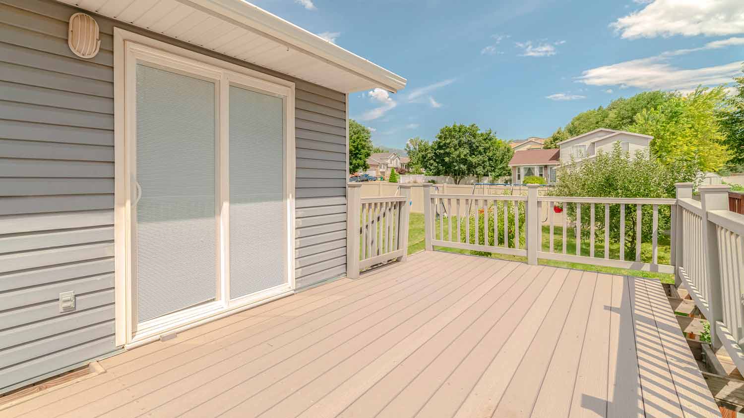 beige outdoor deck
