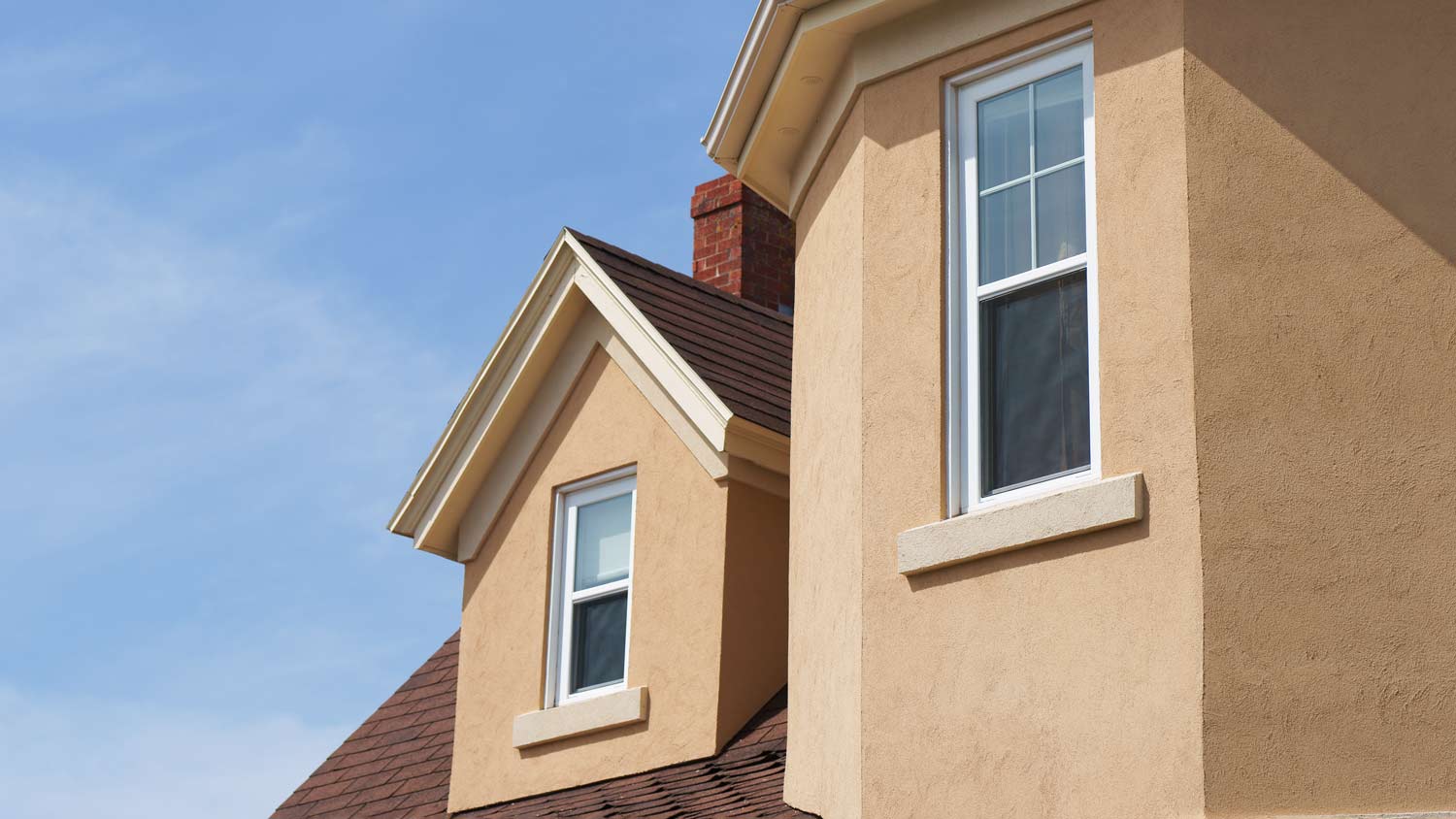 beige stucco house detail