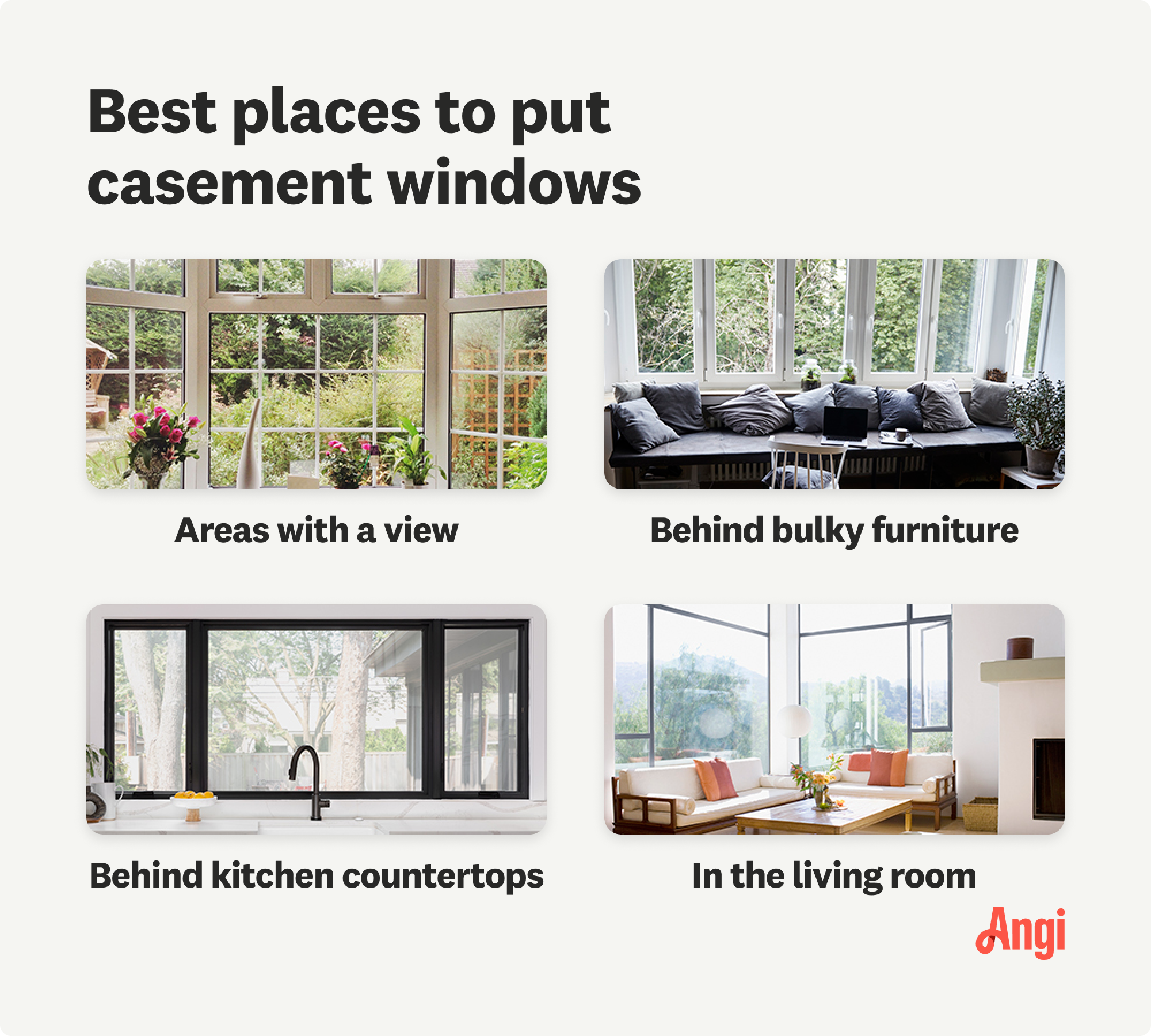 4 best places to put casement windows compared visually, including behind bulky furniture and behind kitchen countertops