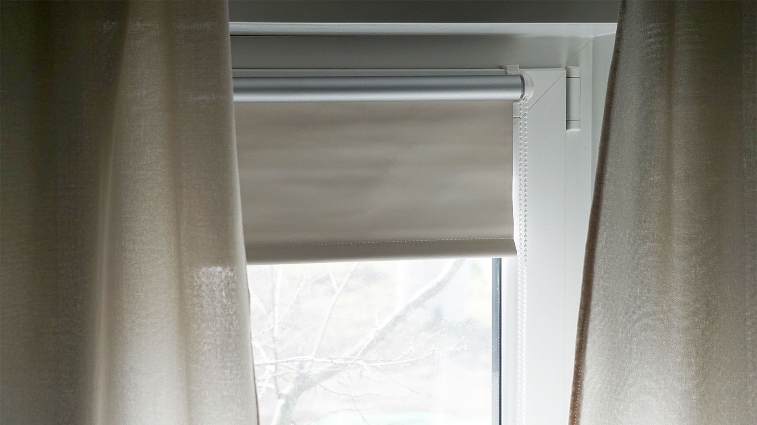 A view of blackout curtains