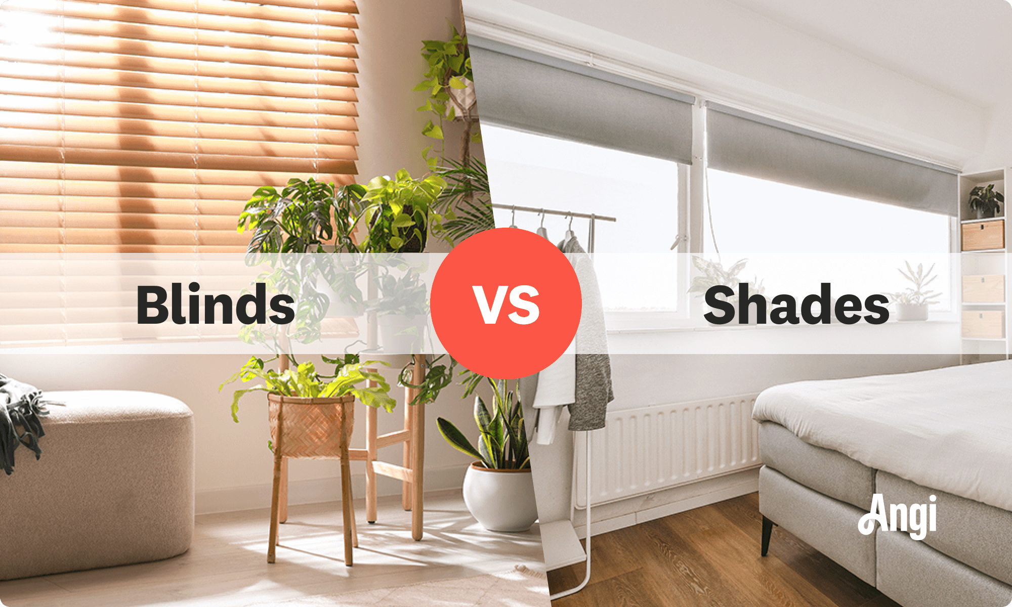 Blinds versus shades visual comparison