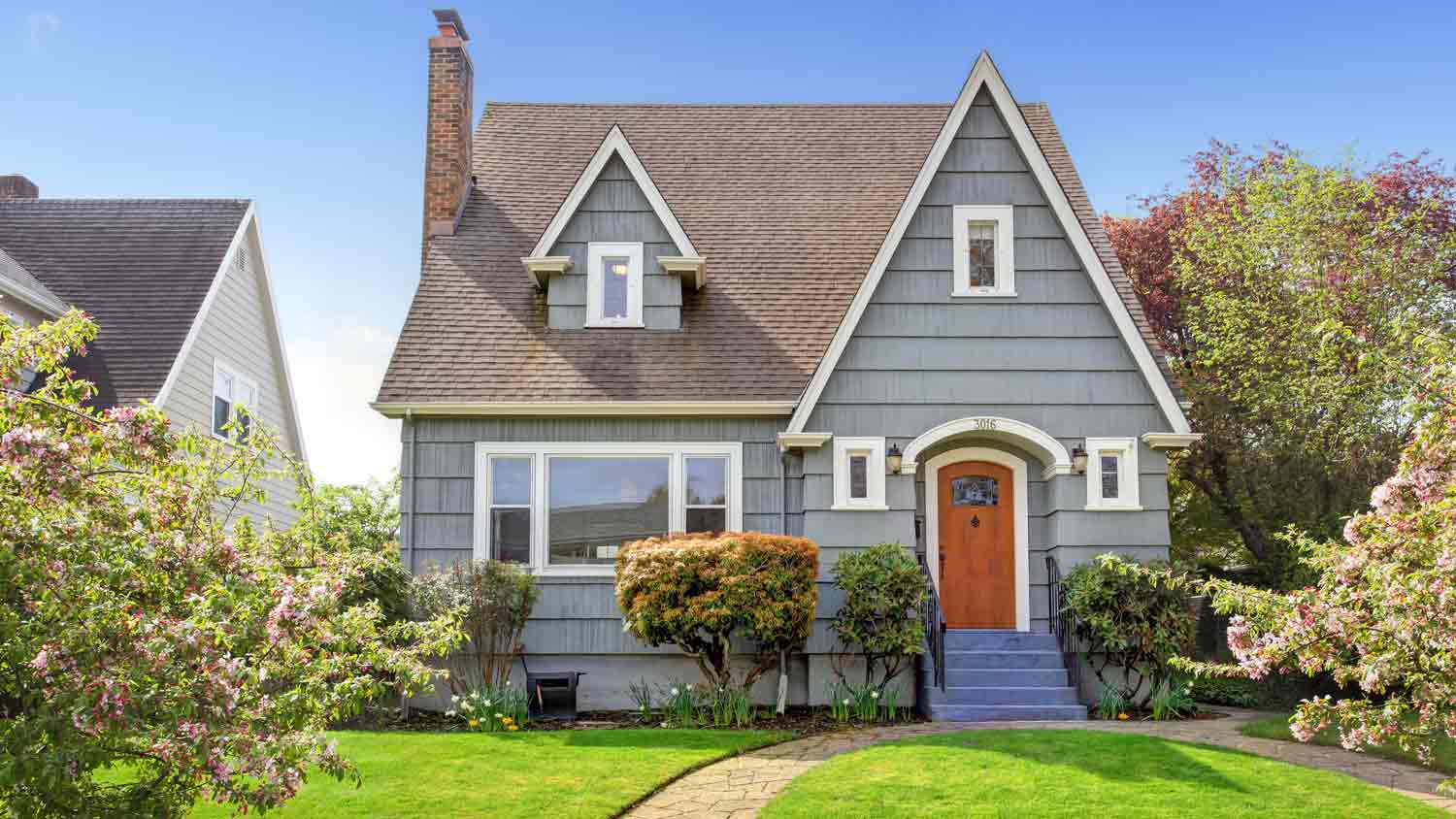 blue house exterior