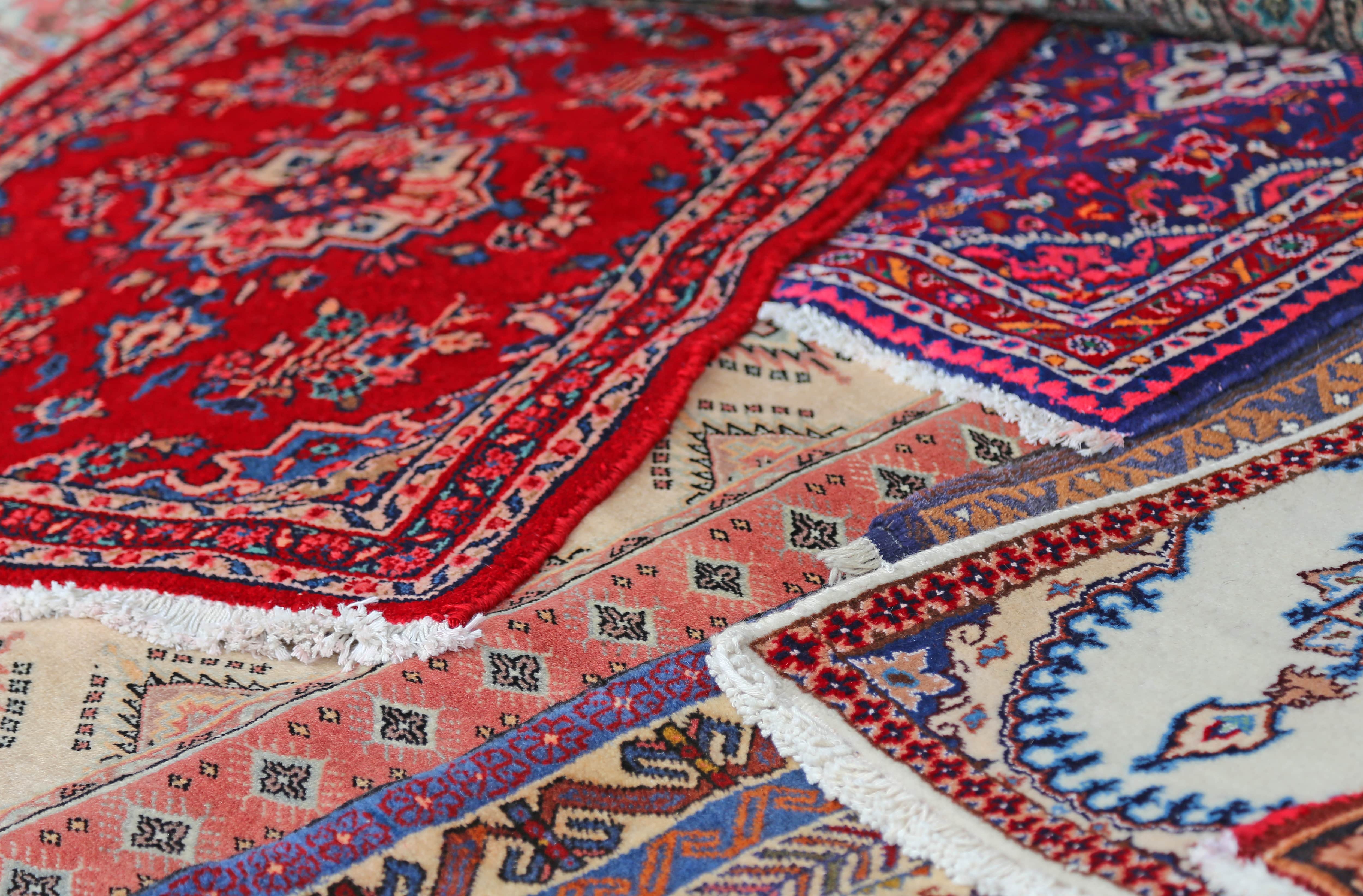 Layered oriental rugs