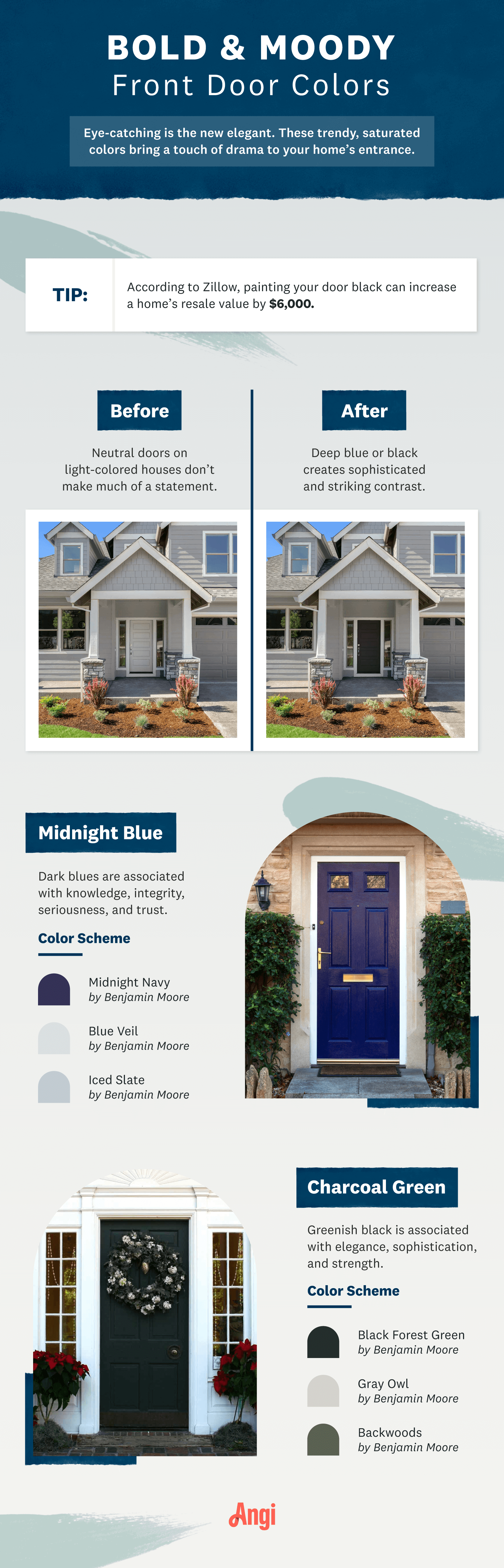 bold and moody front door colors