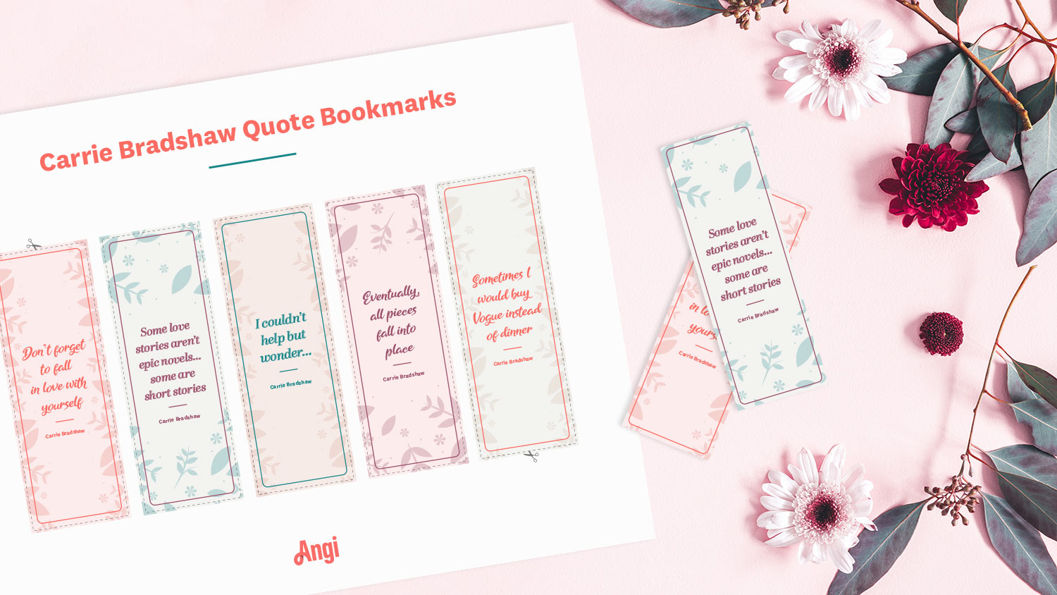 Download Carrie Bradshaw Quote Bookmarks Here
