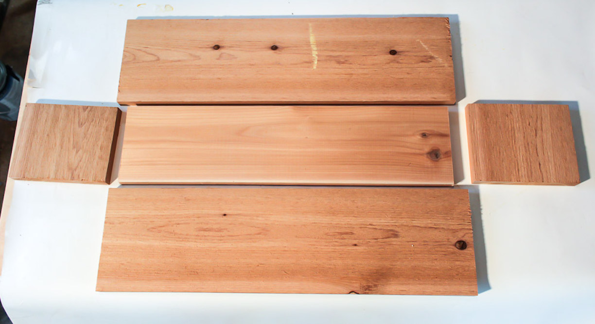 wood pieces for DIY window box