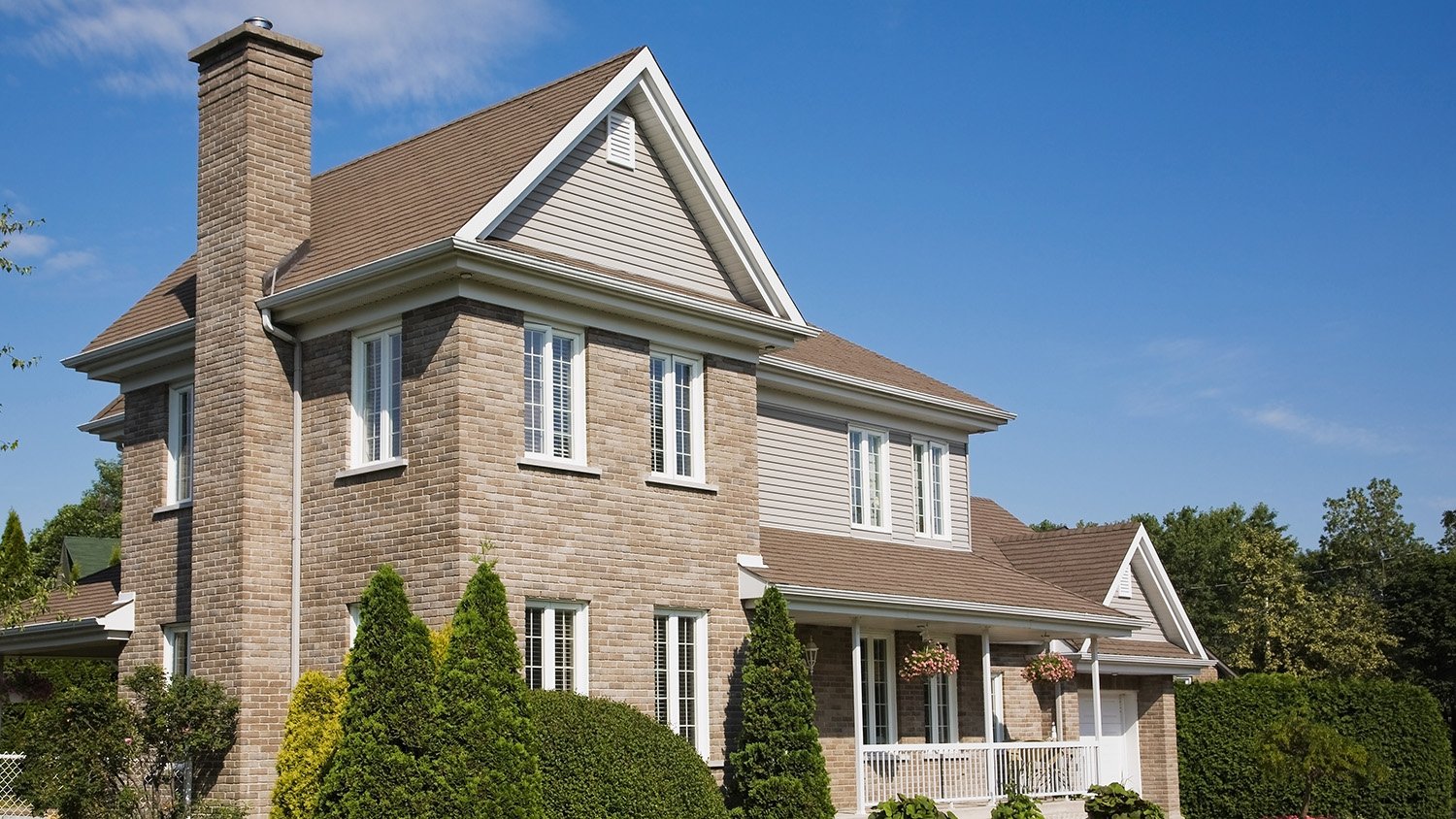 House with a brick chimney